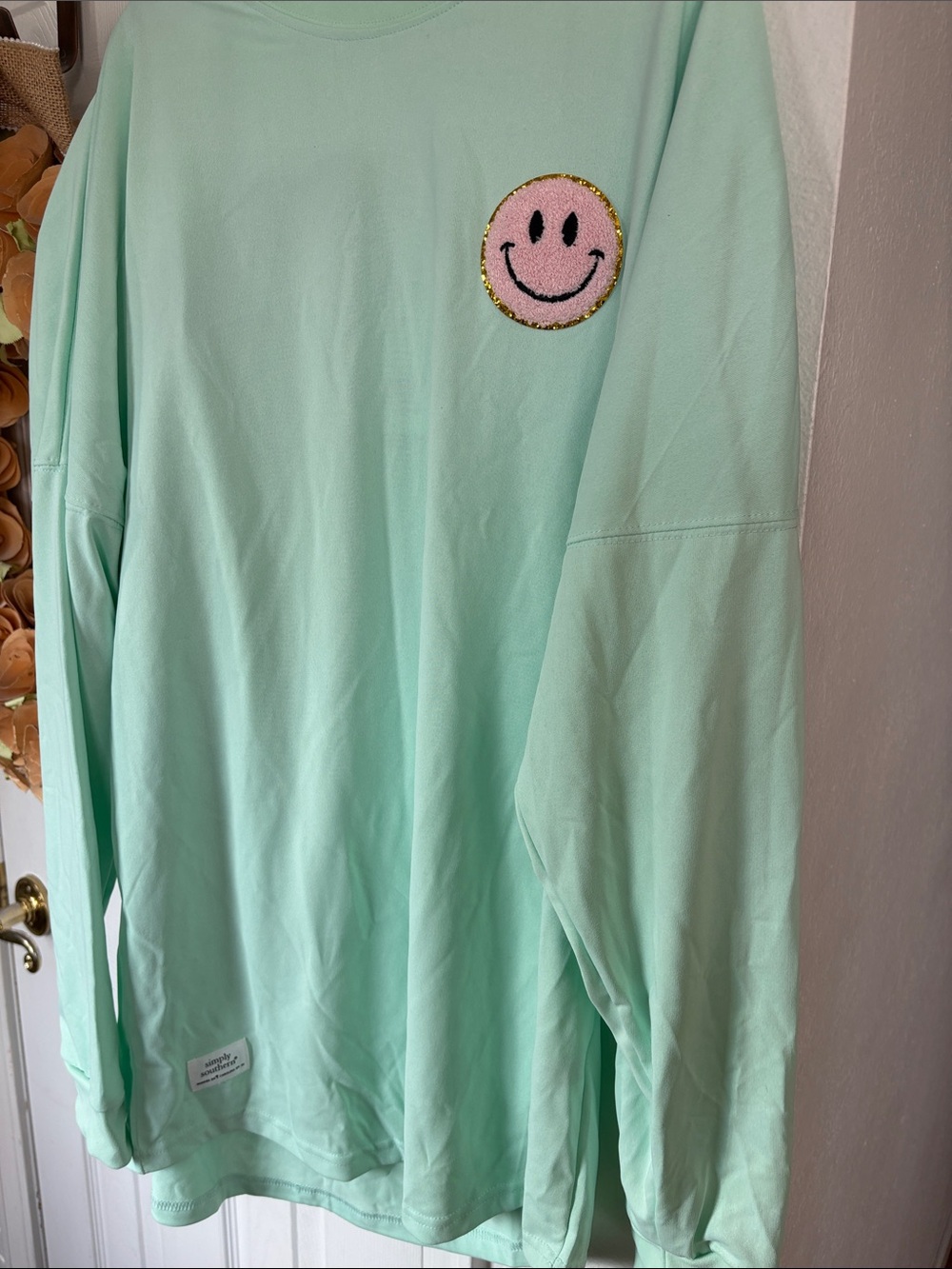 NWT Sz XL Simply Southern Long Sleeve Live Happy Jersey Shirt